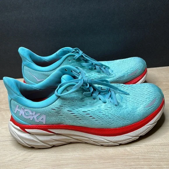 HOKA ONE ONE W CLIFTON 8 - Watercolor / Eggshell / Blue, WOMENS SIZE 8 US - Picture 4 of 11